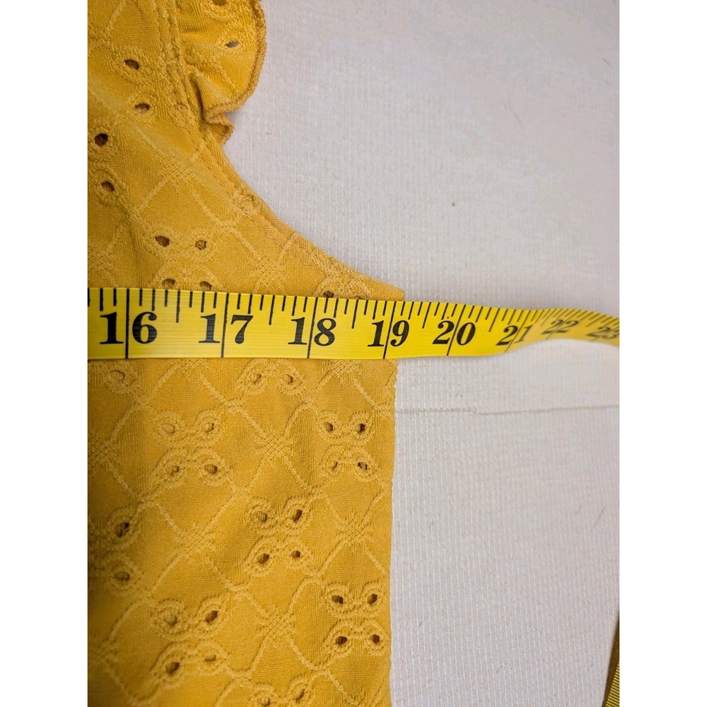Perseption Concepts Women Tank Size M Mustard 100% Polyester Sleeveless Peekaboo - Picture 4 of 7